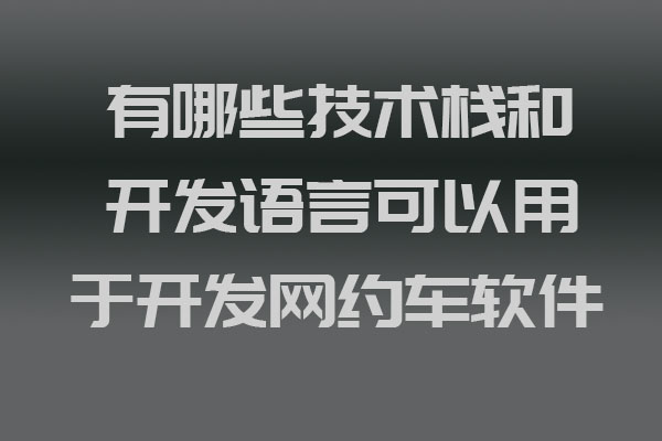 有哪些技術棧和開發(fā)語言可以用于開發(fā)網(wǎng)約車軟件_網(wǎng)約車軟件開發(fā)_網(wǎng)約車軟件移動開發(fā)_網(wǎng)約車軟件后端開發(fā)_網(wǎng)約車軟件前端開發(fā)